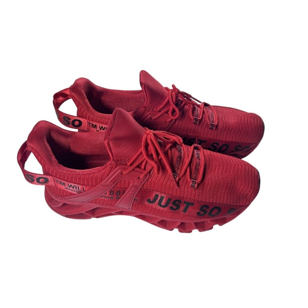 Just So So Blade Running Shoes Mens 10.5 Red Mesh‎ Graphic Sneakers Excellent
